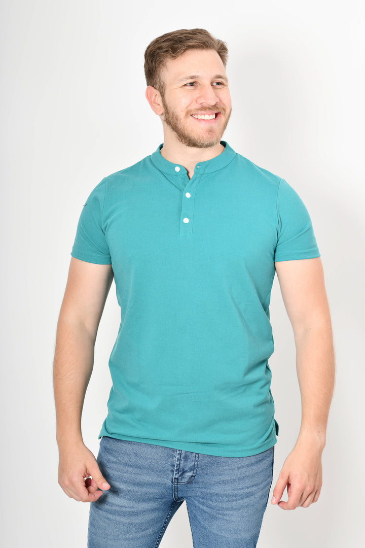 Polo cuello chino - verde