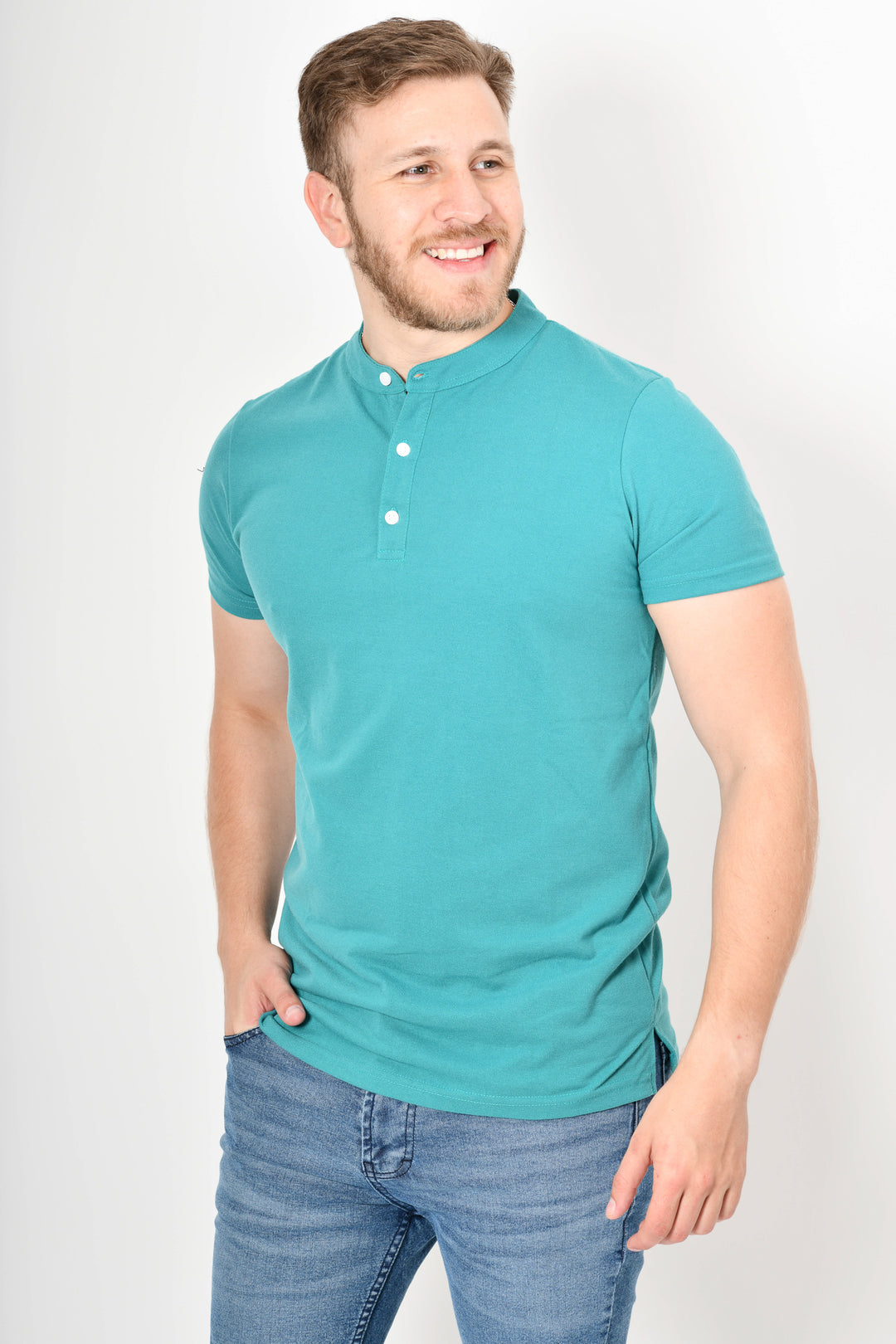 Polo cuello chino - verde