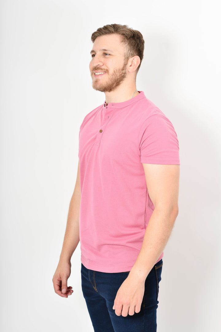 Polo cuello chino - rosa